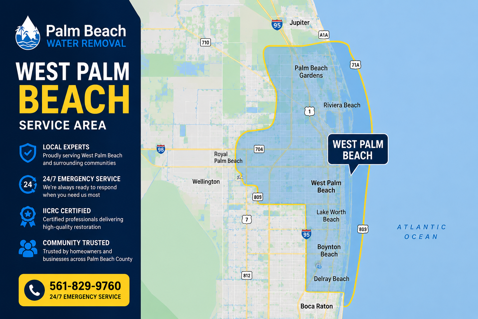 Palm Beach County Service Area Map — covered areas highlighted
